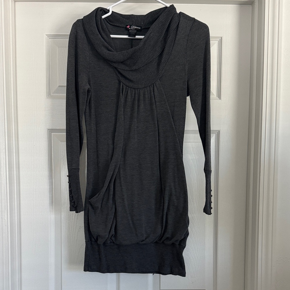 Delirious Charcoal Long Sleeve Dress